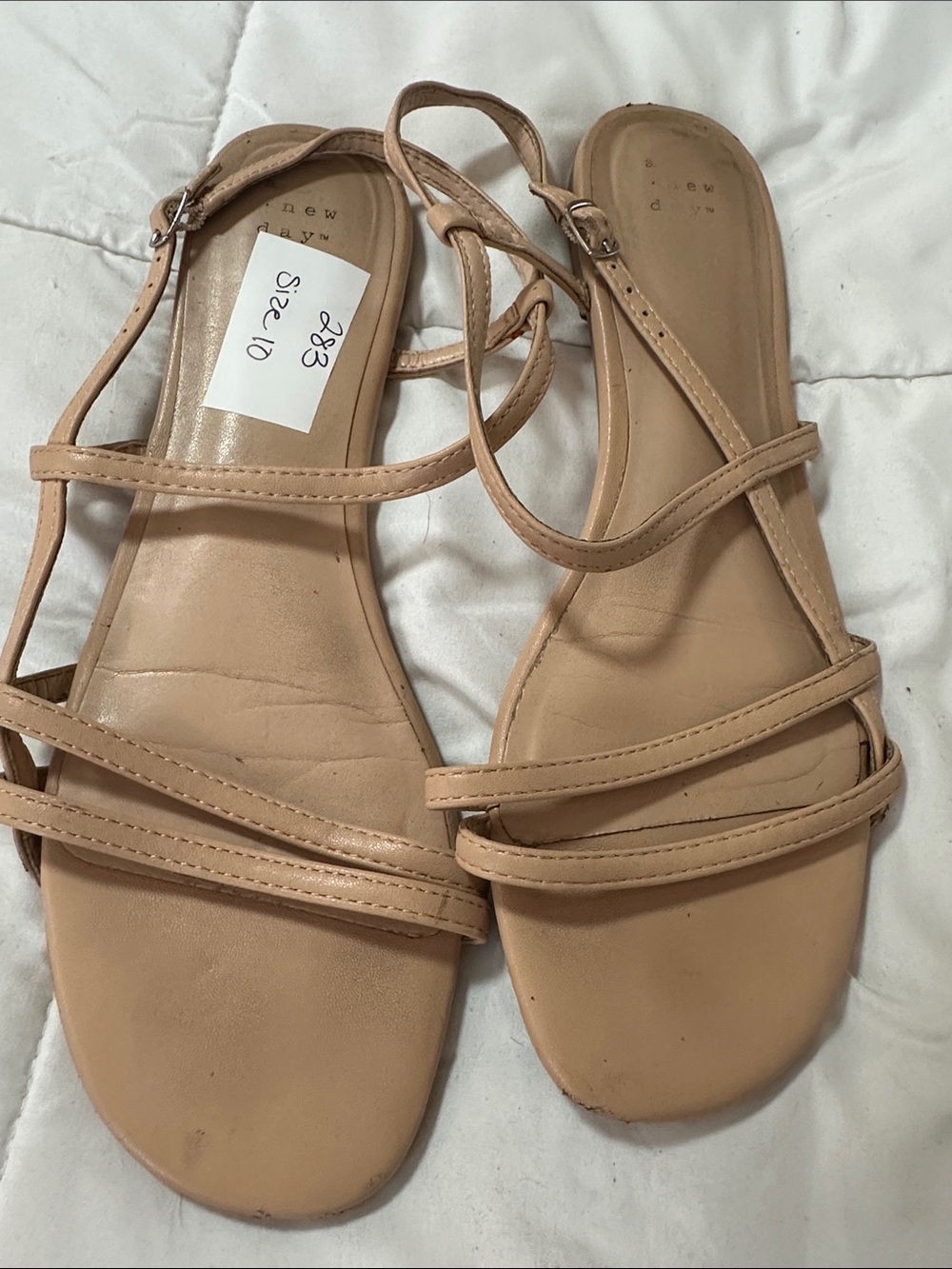 Women's Strappy Flat Sandals in Nude #283